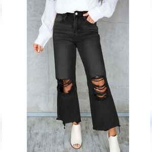BDG Boot Crop Distressed Jeans in Black Wash